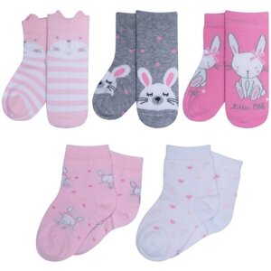 Носки RuSocks детские, 5 пар, размер 9-10, розовый