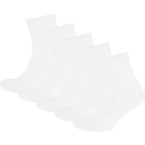 Носки STATUS для девочек, усиленная пятка, вязаные, на Новый год, подарочная упаковка, 5 пар, размер 18-20, белый