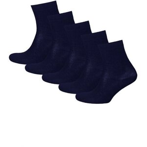 Носки STATUS для девочек, усиленная пятка, вязаные, на Новый год, подарочная упаковка, 5 пар, размер 18-20, синий