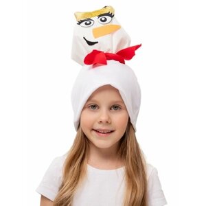 Новогодняя шапочка Снеговика для девочки детская