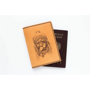 Обложка для паспорта COUP, натуральная кожа, отделение для карт, коричневый