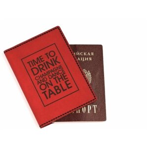 Обложка для паспорта COUP, натуральная кожа, отделение для карт, красный