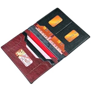 Обложка-карман , натуральная кожа, отделение для карт, отделение для паспорта, отделение для автодокументов, черный