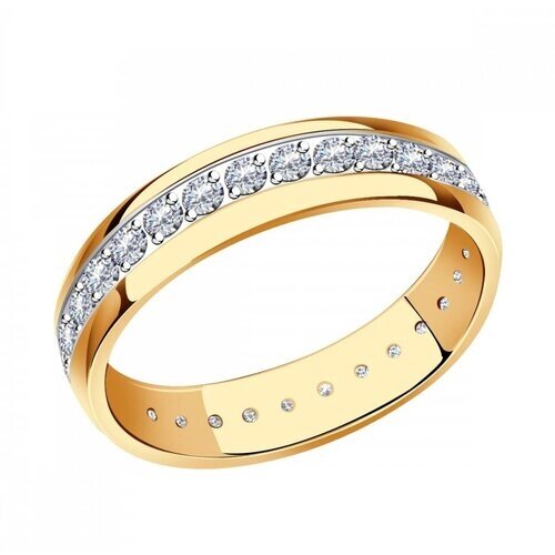 Обручальное кольцо из золота с фианитами яхонт Ювелирный Арт. 145721