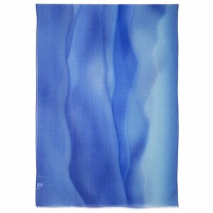 Палантин Павловопосадская платочная мануфактура,230х80 см, синий, голубой