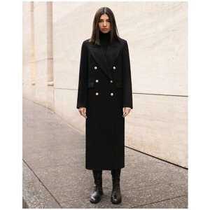 Пальто BUBLIKAIM, демисезон/зима, силуэт прямой, средней длины, размер L (46), черный