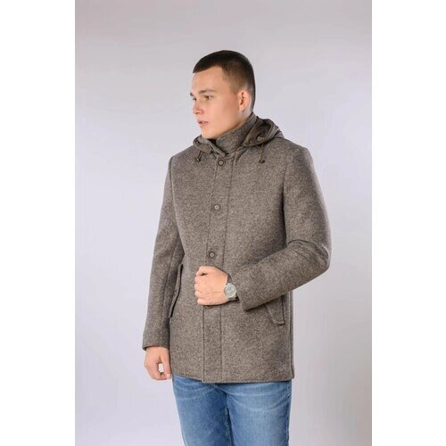 Пальто Formenti, карманы, размер 58 4XL, коричневый