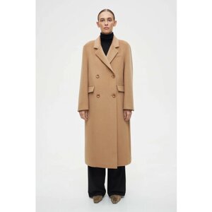 Пальто-пиджак prav. da демисезонное, шерсть, силуэт прямой, удлиненное, размер S, мультиколор