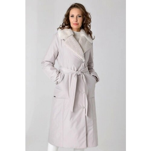 Пальто, размер 56, серый