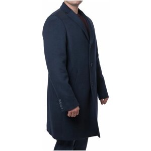 Пальто Van Cliff демисезонное, шерсть, силуэт прямой, размер 52/176, синий
