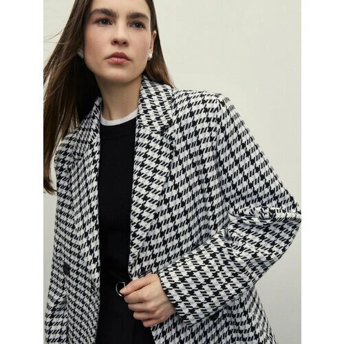 Пальто Zarina, размер S (RU 44)/170, серый графичный принт