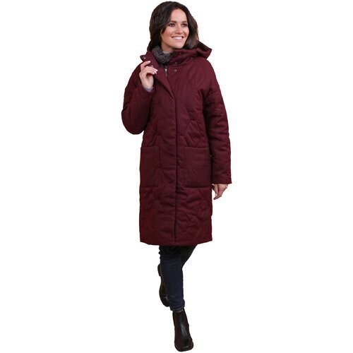 Пальто женское зимнее утепленное J-Splash 857, размер 44, бордовое