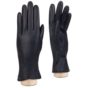 Перчатки ELEGANZZA, демисезон/зима, натуральная кожа, подкладка, размер 7, серый, черный