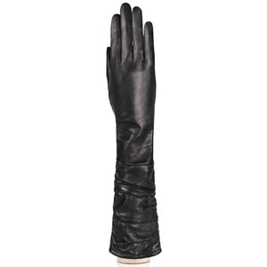Перчатки ELEGANZZA демисезонные, натуральная кожа, подкладка, размер 6.5, черный