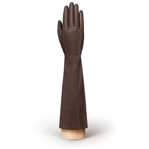 Перчатки ELEGANZZA демисезонные, натуральная кожа, подкладка, сенсорные, размер 7(S), коричневый