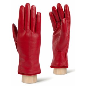 Перчатки ELEGANZZA зимние, натуральная кожа, подкладка, размер 6.5, красный