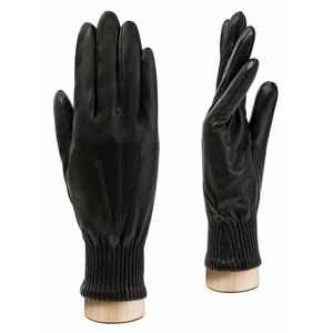 Перчатки ELEGANZZA зимние, натуральная кожа, подкладка, размер 7.5, черный