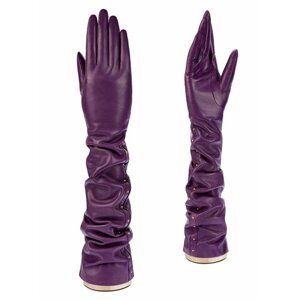 Перчатки ELEGANZZA зимние, натуральная кожа, подкладка, размер 7.5, фиолетовый