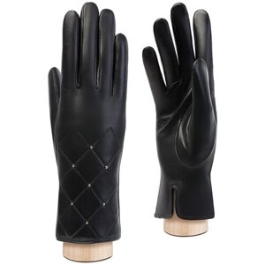 Перчатки ELEGANZZA зимние, натуральная кожа, подкладка, размер 7.5(M), черный