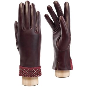 Перчатки ELEGANZZA зимние, натуральная кожа, подкладка, размер 7(S), бордовый