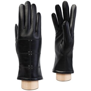 Перчатки ELEGANZZA зимние, натуральная кожа, подкладка, размер 8, черный