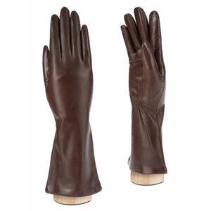 Перчатки ELEGANZZA зимние, натуральная кожа, подкладка, сенсорные, размер 6.5, коричневый