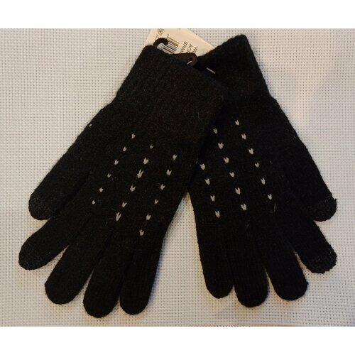 Перчатки HENU, демисезон/зима, шерсть, размер 14-16 лет, черный