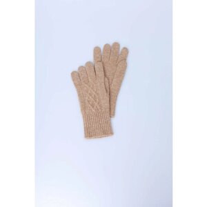 Перчатки KHAN Cashmere, размер универсальный, бежевый