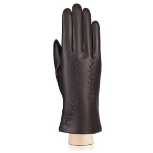 Перчатки LABBRA, демисезон/зима, натуральная кожа, подкладка, размер 6.5, коричневый