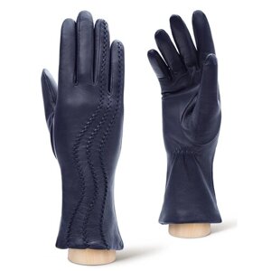 Перчатки LABBRA, демисезон/зима, натуральная кожа, подкладка, размер 6.5(XS), синий