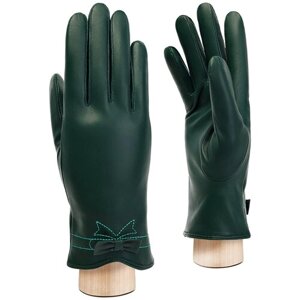 Перчатки LABBRA, демисезон/зима, натуральная кожа, подкладка, размер 7.5(M), зеленый