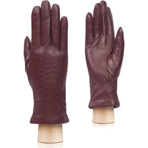 Перчатки LABBRA зимние, натуральная кожа, подкладка, размер 6.5, красный, бордовый