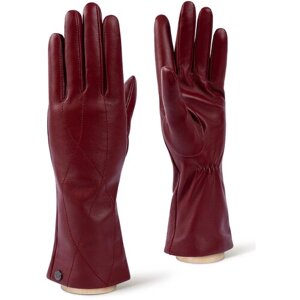 Перчатки LABBRA зимние, натуральная кожа, подкладка, размер 6.5, красный
