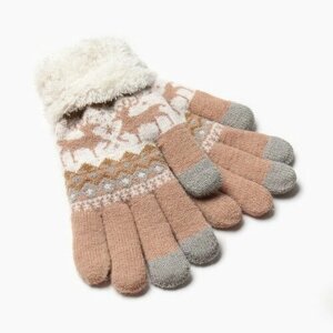 Перчатки Minaku, демисезон/зима, размер 9, бежевый