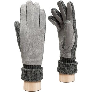 Перчатки Modo Gru зимние, натуральная замша, утепленные, подкладка, размер XS, серый
