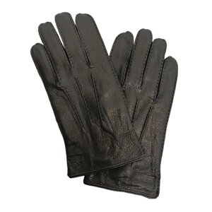 Перчатки мужские натуральная кожа, подкладка шерсть, черные, размер 8,5
