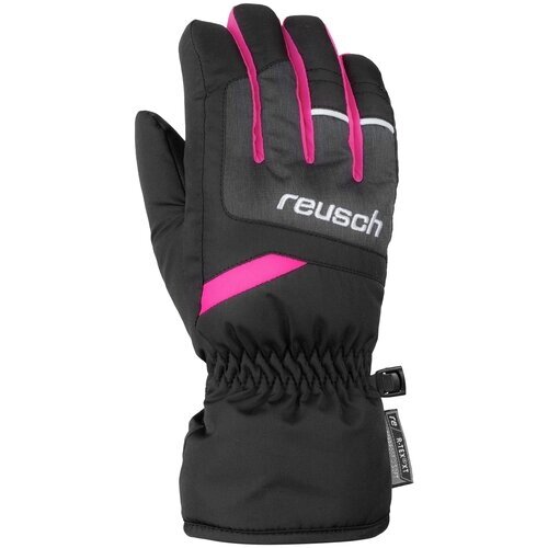 Перчатки Reusch, размер 4.5, черный, розовый