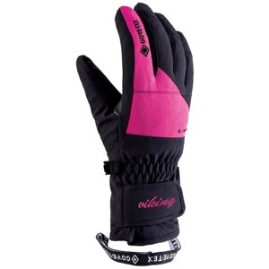 Перчатки Viking, размер 5, черный, розовый