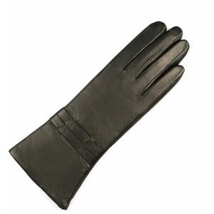 Перчатки женские кожаные утеплённые ESTEGLA, размер 7.5, чёрные.