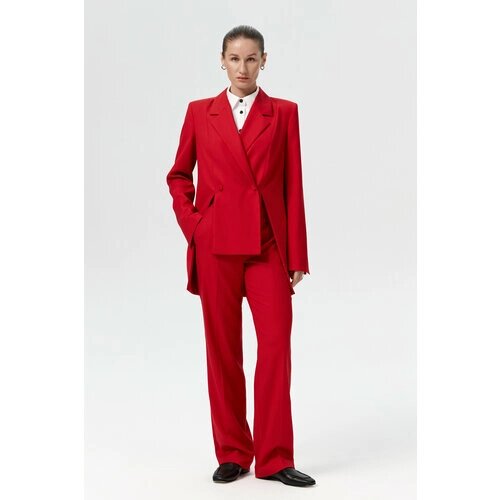 Пиджак FASHION REBELS, средней длины, силуэт полуприлегающий, размер XL, красный
