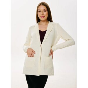 Пиджак Modclick, удлиненный, силуэт прямой, размер 40-42, белый