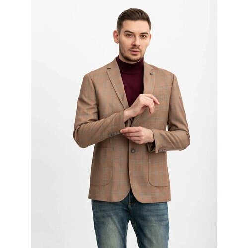 Пиджак Ruf Mark, размер 58, бежевый, коричневый