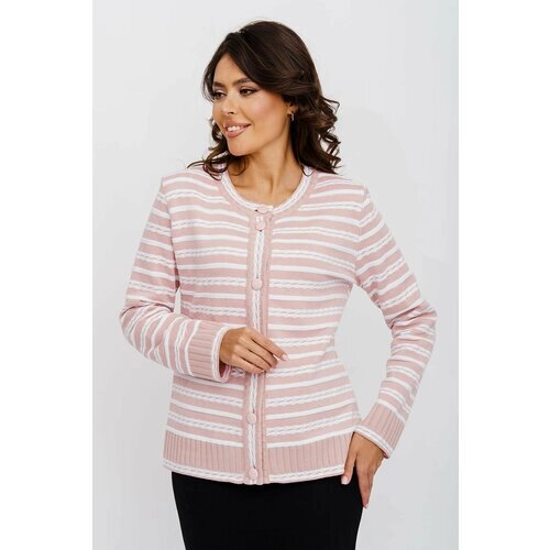 Пиджак Текстильная Мануфактура, размер 56, розовый, белый
