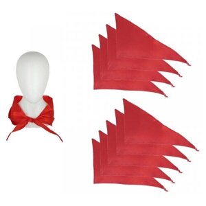 Пионерский галстук сатин "Пионер", 30 х 100 см, цвет красный (Набор 10 шт.)