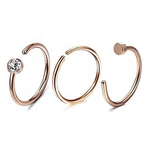 Пирсинг 4Love4You, кольцо, нержавеющая сталь, фианит, размер 8 мм., золотой