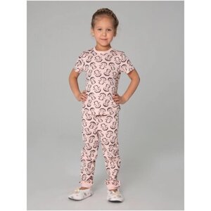 Пижама Белый Слон, брюки, размер 104, розовый