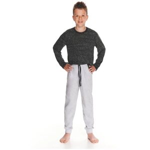 Пижама детская для мальчика TARO Vito 2825-2826-01, лонгслив и брюки, графит (Размер: 98)