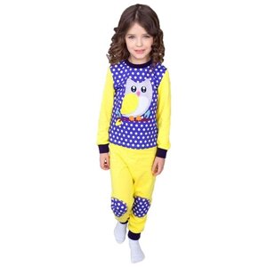 Пижама для девочек (Сова), Стиляж, фиолетовый/желтый, р 122