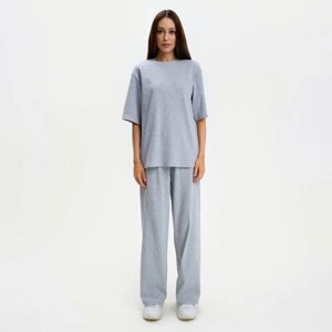 Пижама Kaftan, футболка, брюки, короткий рукав, размер 44, серый