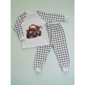 Пижама Маленький принц, брюки, свитшот, брюки с манжетами, без капюшона, размер 98, белый